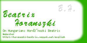 beatrix horanszki business card